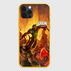 Чехол для iPhone 12 Pro DOOM, цвет: 3D-желтый