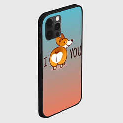 Чехол для iPhone 12 Pro I love you смешной корги, цвет: 3D-черный — фото 2
