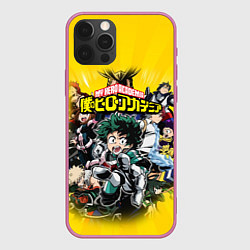 Чехол для iPhone 12 Pro MY HERO ACADEMIA группа героев, цвет: 3D-малиновый