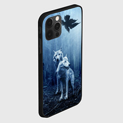 Чехол для iPhone 12 Pro Волки в тёмном лесу, цвет: 3D-черный — фото 2