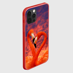 Чехол для iPhone 12 Pro Flamingo Love, цвет: 3D-красный — фото 2