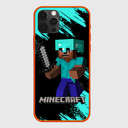 Чехол для iPhone 12 Pro MINECRAFT, цвет: 3D-красный