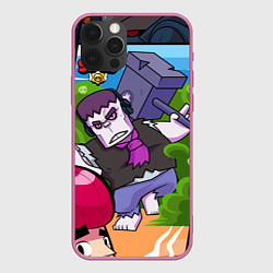 Чехол для iPhone 12 Pro Brawl Stars Frank, цвет: 3D-малиновый