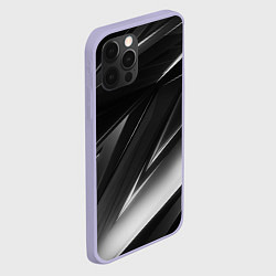 Чехол для iPhone 12 Pro GEOMETRY STRIPES BLACK & WHITE, цвет: 3D-светло-сиреневый — фото 2