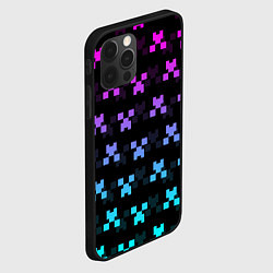 Чехол для iPhone 12 Pro MINECRAFT CREEPER NEON, цвет: 3D-черный — фото 2