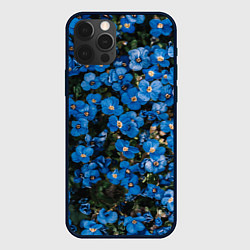 Чехол для iPhone 12 Pro Поле синих цветов фиалки лето, цвет: 3D-черный