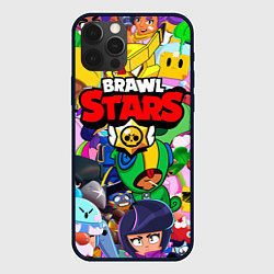 Чехол для iPhone 12 Pro BRAWL STARS ВСЕ БРАВЛЕРЫ, цвет: 3D-черный