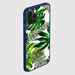 Чехол для iPhone 12 Pro ГАВАЙСКИЕ ЛИСТЬЯ, цвет: 3D-тёмно-синий — фото 2