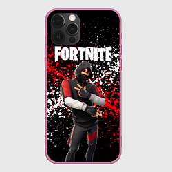 Чехол для iPhone 12 Pro Fortnite Ikonik, цвет: 3D-малиновый