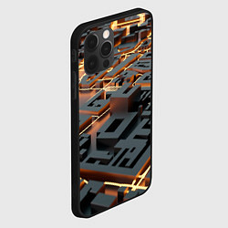 Чехол для iPhone 12 Pro 3D абстрактная схема, цвет: 3D-черный — фото 2