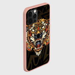 Чехол для iPhone 12 Pro Тигровый стимпанк Tiger, цвет: 3D-светло-розовый — фото 2