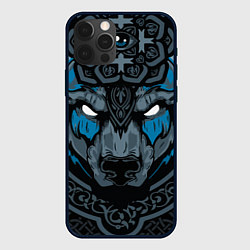 Чехол для iPhone 12 Pro Дикий медведь с узорами славянский, цвет: 3D-черный