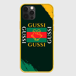 Чехол для iPhone 12 Pro GUSSI ГУСИ, цвет: 3D-желтый