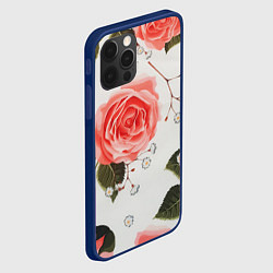 Чехол для iPhone 12 Pro Нежные розы, цвет: 3D-тёмно-синий — фото 2