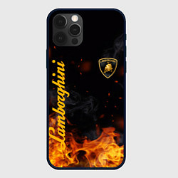 Чехол для iPhone 12 Pro LAMBORGHINI, цвет: 3D-черный