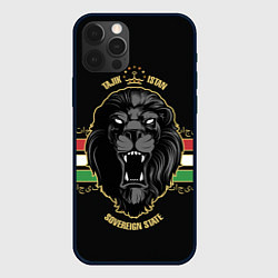 Чехол для iPhone 12 Pro Таджикистан - черный лев, цвет: 3D-черный