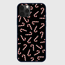 Чехол для iPhone 12 Pro Christmas Candy, цвет: 3D-черный