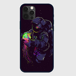 Чехол для iPhone 12 Pro Медуза и космонавт, цвет: 3D-черный