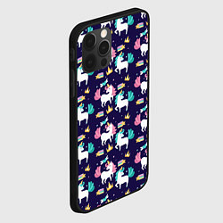 Чехол для iPhone 12 Pro Unicorn pattern, цвет: 3D-черный — фото 2