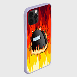 Чехол для iPhone 12 Pro Among Us Fire Z, цвет: 3D-светло-сиреневый — фото 2