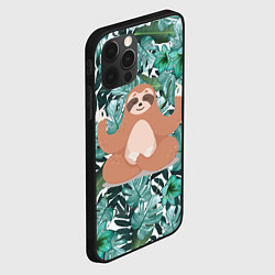 Чехол для iPhone 12 Pro Ленивец Йог, цвет: 3D-черный — фото 2