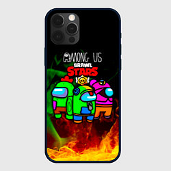 Чехол для iPhone 12 Pro Among Us Brawl StarS, цвет: 3D-черный