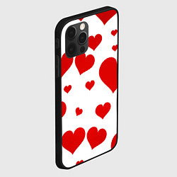 Чехол для iPhone 12 Pro Сердечки, цвет: 3D-черный — фото 2