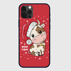 Чехол для iPhone 12 Pro С новым счастливым годом, цвет: 3D-черный