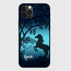 Чехол для iPhone 12 Pro Конь, цвет: 3D-черный