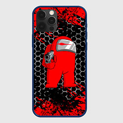 Чехол для iPhone 12 Pro Among Us Impostor Gun Red, цвет: 3D-тёмно-синий