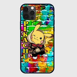 Чехол для iPhone 12 Pro Pikachu, цвет: 3D-черный