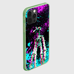 Чехол для iPhone 12 Pro Siren Head - Ultra Glitch, цвет: 3D-салатовый — фото 2