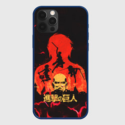 Чехол для iPhone 12 Pro Attack on titan Атака титан, цвет: 3D-тёмно-синий