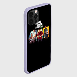 Чехол для iPhone 12 Pro Grand Theft Auto V персонажи, цвет: 3D-светло-сиреневый — фото 2