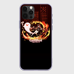 Чехол для iPhone 12 Pro Genshin Impact - Hu Tao, цвет: 3D-светло-сиреневый