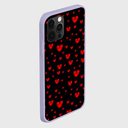 Чехол для iPhone 12 Pro Красные сердца, цвет: 3D-светло-сиреневый — фото 2