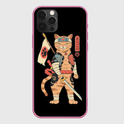 Чехол для iPhone 12 Pro Shogun Cat, цвет: 3D-малиновый