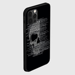 Чехол для iPhone 12 Pro Череп из текста, цвет: 3D-черный — фото 2