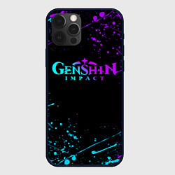 Чехол iPhone 12 Pro GENSHIN IMPACT NEON LOGO