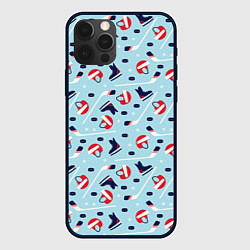 Чехол для iPhone 12 Pro Hockey Pattern, цвет: 3D-черный