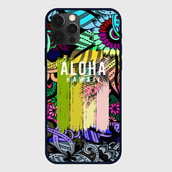 Чехол для iPhone 12 Pro АЛОХА ГАВАЙИ ALOHA HAWAII, цвет: 3D-черный