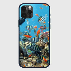 Чехол для iPhone 12 Pro Коралловые рыбки, цвет: 3D-черный