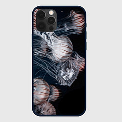 Чехол для iPhone 12 Pro Медузы, цвет: 3D-черный