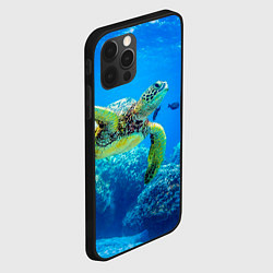 Чехол для iPhone 12 Pro Морская черепаха, цвет: 3D-черный — фото 2