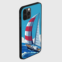 Чехол для iPhone 12 Pro ПАРУСНИК В МОРЕ ЛЮБЛЮ МОРЕ Z, цвет: 3D-черный — фото 2