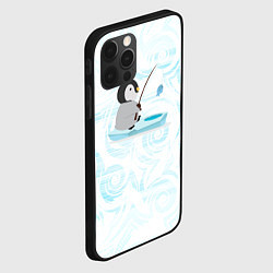 Чехол для iPhone 12 Pro Пингвин рыбачит, цвет: 3D-черный — фото 2