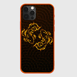 Чехол для iPhone 12 Pro Золотые рыбки, цвет: 3D-красный