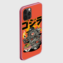 Чехол для iPhone 12 Pro ГОДЗИЛЛА КУШАЕТ, цвет: 3D-малиновый — фото 2