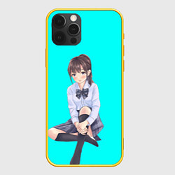 Чехол для iPhone 12 Pro Anime girl, цвет: 3D-желтый