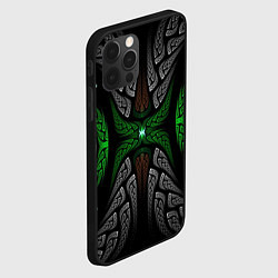 Чехол для iPhone 12 Pro Серо-Зеленые Узоры, цвет: 3D-черный — фото 2